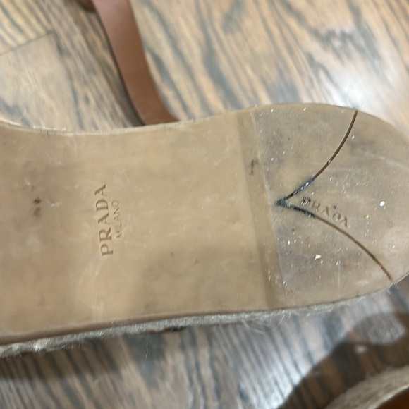 Prada sandals. Size 36.5. Dark brown. Espadrille style. Runs large. - Picture 9 of 13